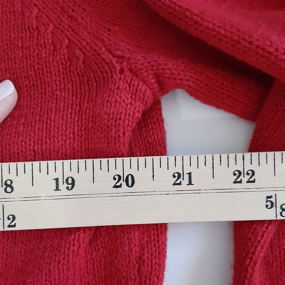 Vintage 90s Ugly Christmas Sweater Red Full Zip Cardigan Snowman Women M Grandma - Picture 10 of 12